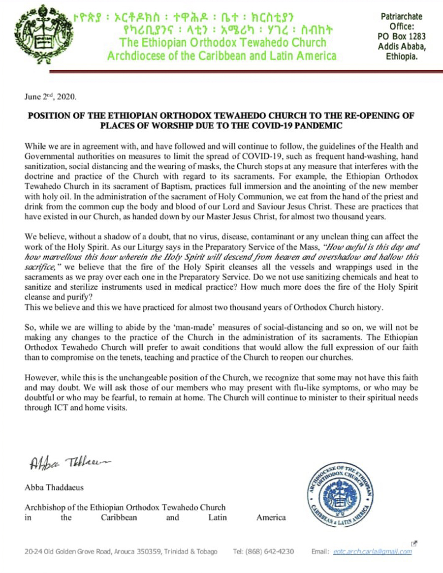 Covid-19 June 2020 Update EOTC